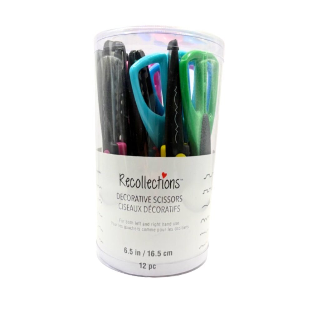 Recollections Decorative Scissors Set • 12pc Craft & Scrapbooking Scissors NEW